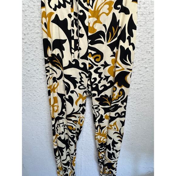 Sanctuary Women Tie Halter Maxi Romper Beige Black Gold 2 Boho‎ Festival Resort - Picture 3 of 9